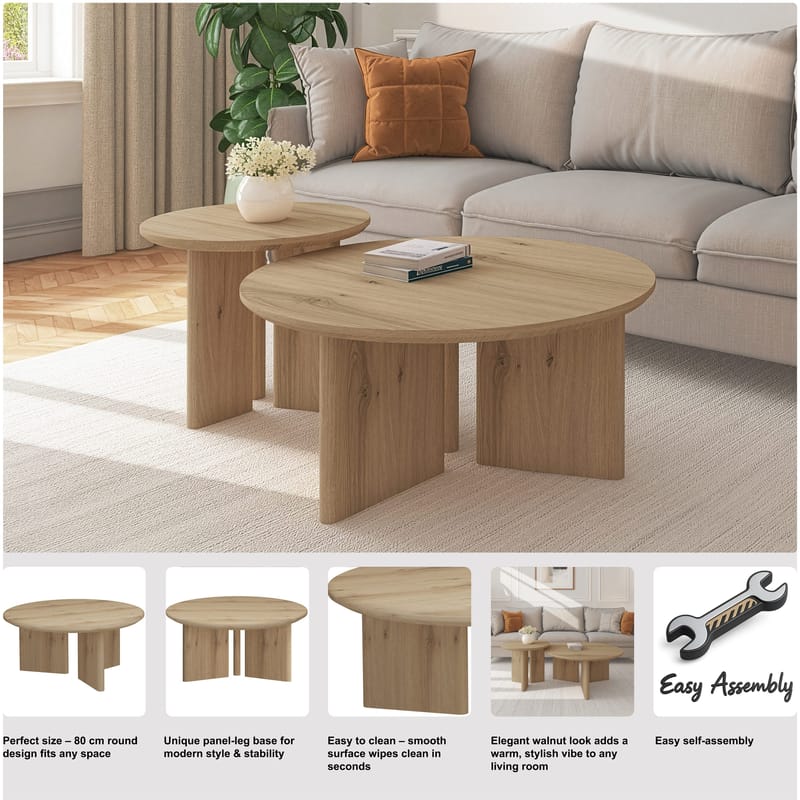 Chatham sofabord rundt 80 cm - Eg - Møbler - Borde - Sofabord