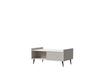 Chiku 100 cm Rektangulært Sofabord med Hylder i Malet Træ - Beige - Møbler - Borde - Sofabord