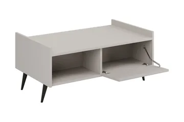 Chiku 100 cm Rektangulært Sofabord med Hylder i Malet Træ - Beige - Møbler - Borde - Sofabord