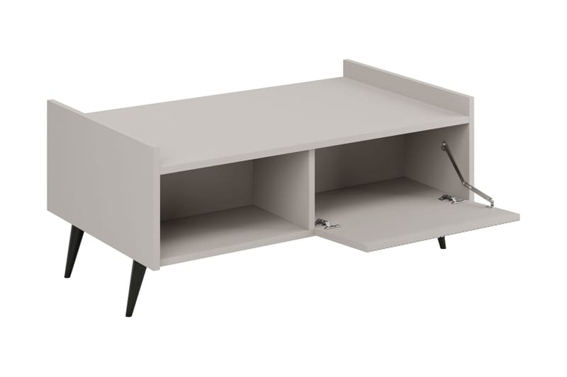Chiku 100 cm Rektangulært Sofabord med Hylder i Malet Træ - Beige - Møbler - Borde - Sofabord