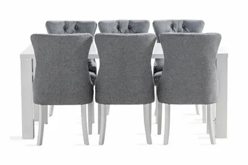 Cibus Spisebordssæt 180 cm inkl 6 Bergviken Stole - Hvid - Møbler - Borde - Spisebordssæt