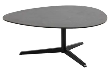 Cimino Ovalt Sofabord 100 cm i Keramik med Metalstel - Mørkegrå - Møbler - Borde - Sofabord