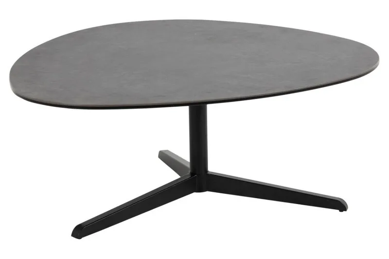 Cimino Ovalt Sofabord 100 cm i Keramik med Metalstel, Mørkegrå