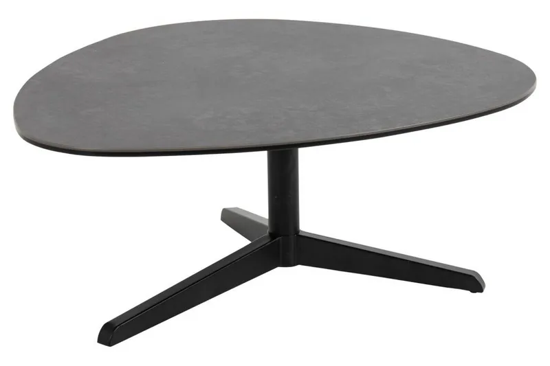 Cimino Ovalt Sofabord 84 cm i Keramik med Metalstel, Mørkegrå