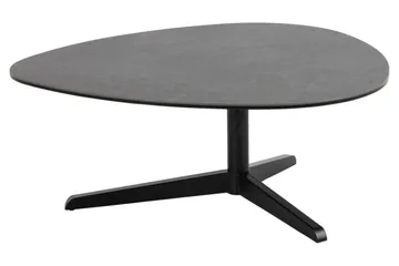 Cimino Ovalt Sofabord 84 cm i Keramik med Metalstel - Mørkegrå - Møbler - Borde - Sofabord