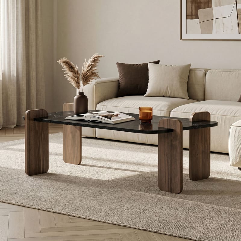 Coffee Table Nordure Mörk sten Valnöt - Møbler - Borde - Sofabord