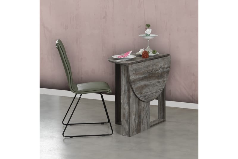 Comfortale spisebord rundt sammenfoldeligt - Grå træ - Spisebord og køkkenbord - Semmenfoldeligt bord