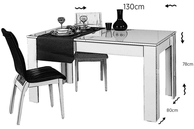 Comfortale Spisebord Udvideligt - Hvid - Spisebord og køkkenbord