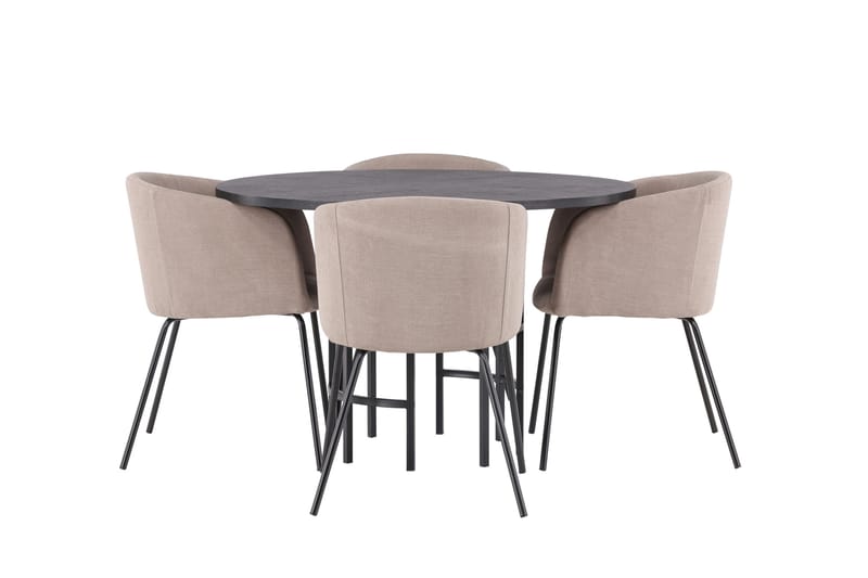 Copenhagen Spisebordsgruppe 115 cm Rund med 4 Berit Stole, Beige