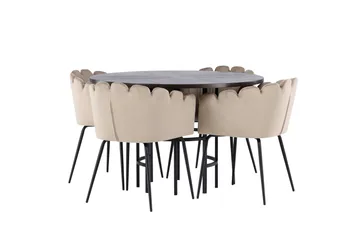 Copenhagen Spisebordssæt 115 cm Rund med 4 Limhamn Stole - Beige - Møbler - Borde - Spisebordssæt