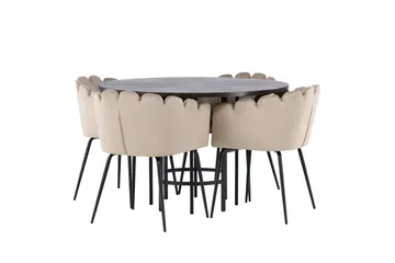 Copenhagen Spisebordssæt 115 cm Rund med 4 Limhamn Stole - Beige - Møbler - Borde - Spisebordssæt