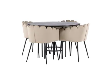 Copenhagen Spisebordssæt 115 cm Rund med 4 Limhamn Stole - Beige - Møbler - Borde - Spisebordssæt