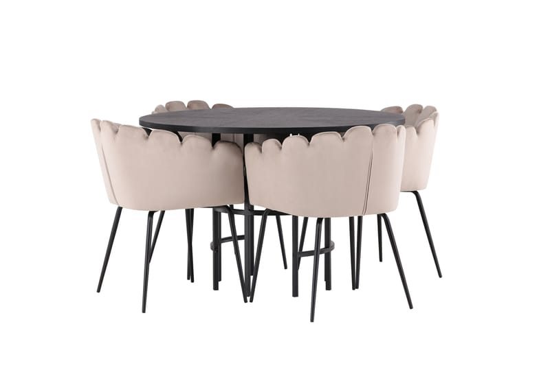 Copenhagen Spisebordssæt 115 cm Rund med 4 Limhamn Stole - Beige - Møbler - Borde - Spisebordssæt