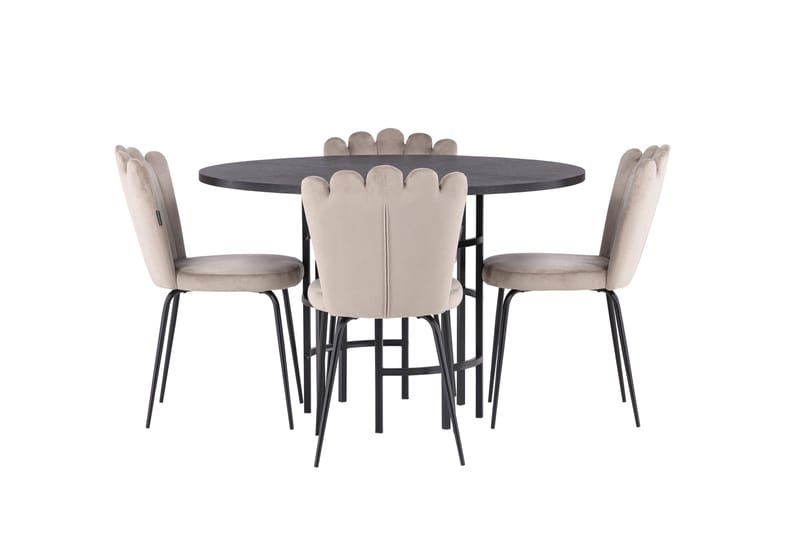 Copenhagen Spisebordssæt 115 cm Rund med 4 Limhamn Stole - Beige - Møbler - Borde - Spisebordssæt
