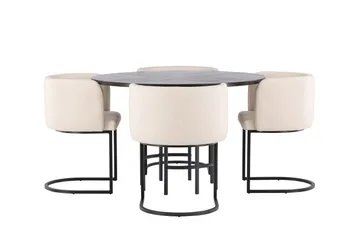 Copenhagen Spisebordssæt 115 cm Rund med 4 Simrishman Stole - Beige - Møbler - Borde - Spisebordssæt