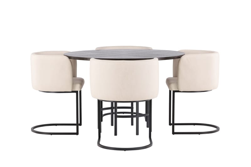 Copenhagen Spisebordssæt 115 cm Rund med 4 Simrishman Stole - Beige - Møbler - Borde - Spisebordssæt
