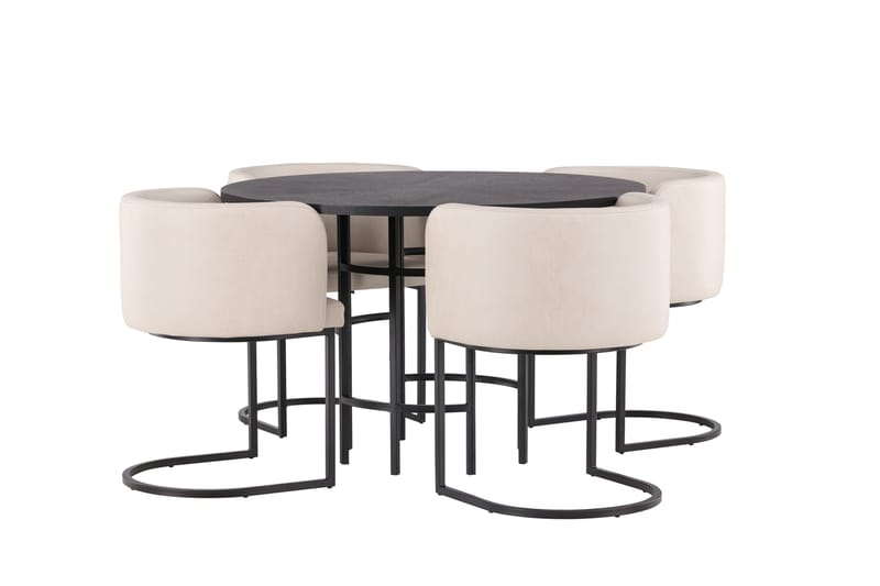 Copenhagen Spisebordssæt 115 cm Rund med 4 Simrishman Stole - Beige - Møbler - Borde - Spisebordssæt