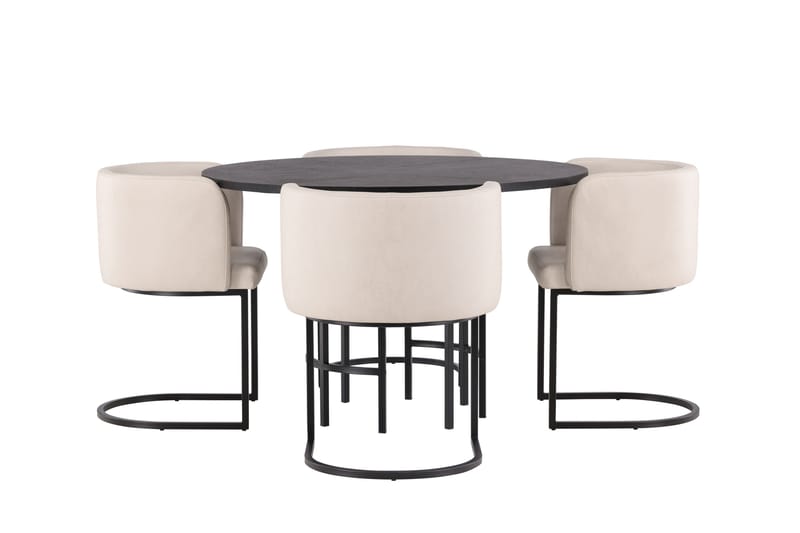Copenhagen Spisebordssæt 115 cm Rund med 4 Simrishman Stole - Beige - Møbler - Borde - Spisebordssæt