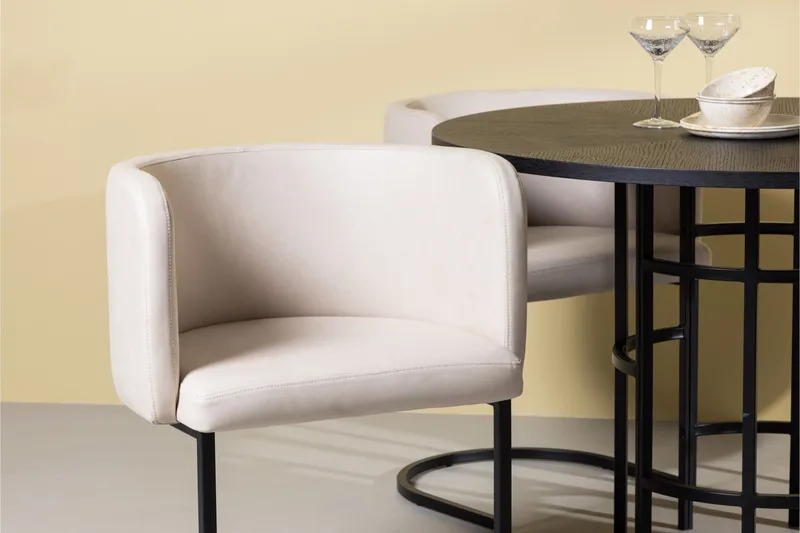 Copenhagen Spisebordssæt 115 cm Rund med 4 Simrishman Stole - Beige - Møbler - Borde - Spisebordssæt