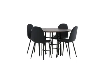Copenhagen Spisebordssæt 115 cm Rund med 4 Polar Stole - Svart - Møbler - Borde - Spisebordssæt