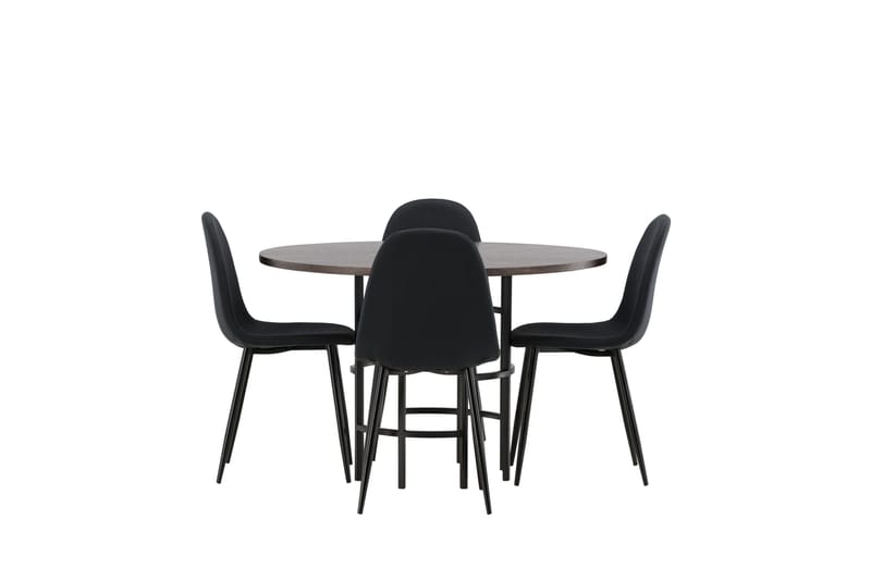 Copenhagen Spisebordssæt 115 cm Rund med 4 Polar Stole - Svart - Møbler - Borde - Spisebordssæt