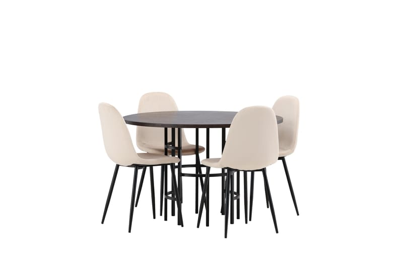 Copenhagen Spisebordssæt 115 cm Rund med 4 Polar Stole - Beige - Møbler - Borde - Spisebordssæt