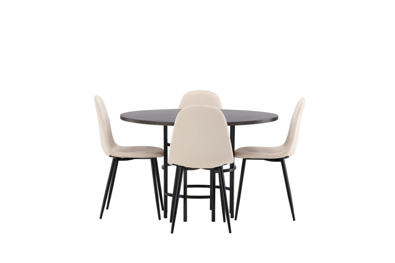 Copenhagen Spisebordssæt 115 cm Rund med 4 Polar Stole - Beige - Møbler - Borde - Spisebordssæt