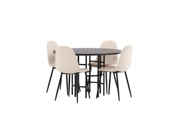 Copenhagen Spisebordssæt 115 cm Rund med 4 Polar Stole - Beige - Møbler - Borde - Spisebordssæt