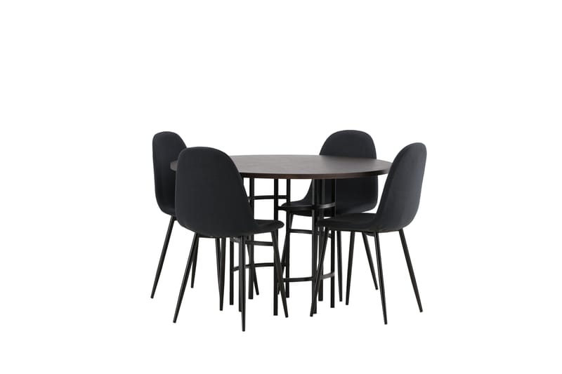 Copenhagen Spisebordssæt 115 cm Rund med 4 Polar Stole - Svart - Møbler - Borde - Spisebordssæt