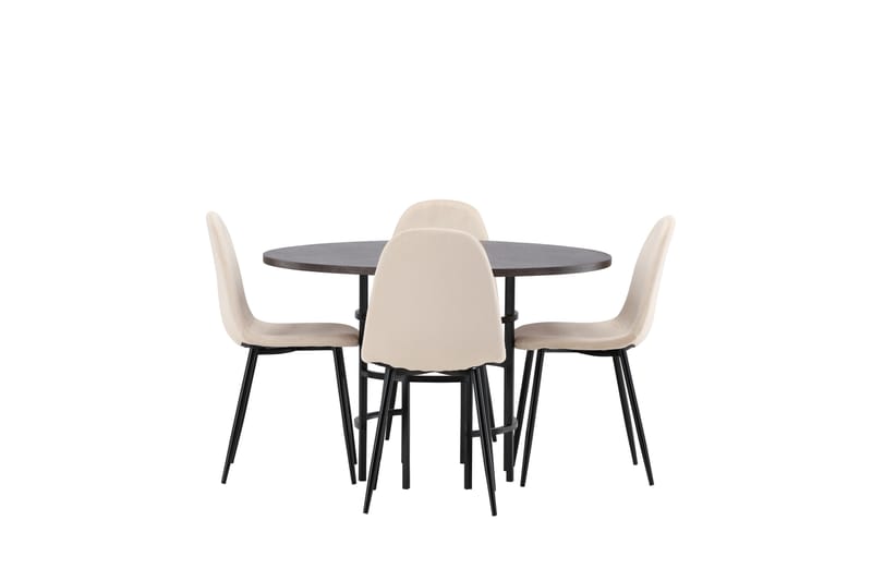 Copenhagen Spisebordssæt 115 cm Rund med 4 Polar Stole - Beige - Møbler - Borde - Spisebordssæt