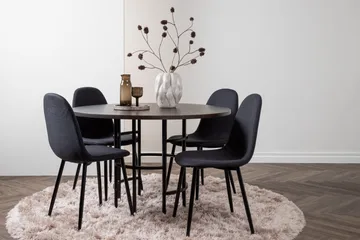Copenhagen Spisebordssæt 115 cm Rund med 4 Polar Stole - Svart - Møbler - Borde - Spisebordssæt