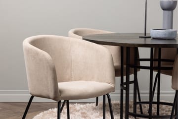 Copenhagen Spisebordssæt 115 cm rundt med 4 Berit stole - Beige - Møbler - Borde - Spisebordssæt