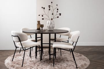 Copenhagen Spisebordssæt 115 cm rundt med 4 Chico stole - Sort - Møbler - Borde - Spisebordssæt