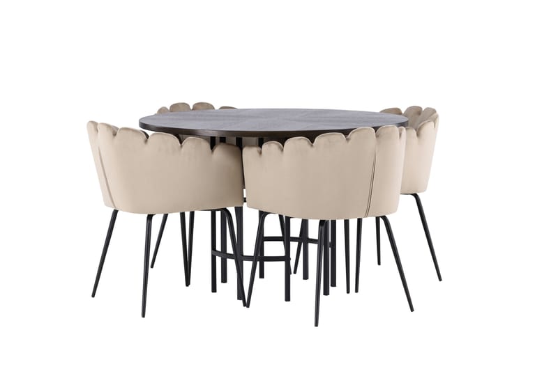Copenhagen spisebordssæt 115 cm rundt med 4 Limhamn stole - Beige - Møbler - Borde - Spisebordssæt