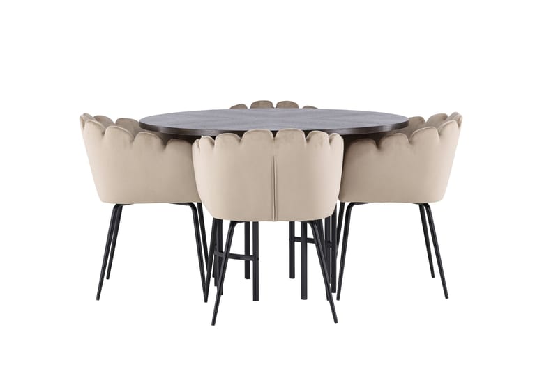 Copenhagen spisebordssæt 115 cm rundt med 4 Limhamn stole - Beige - Møbler - Borde - Spisebordssæt
