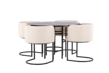 Copenhagen Spisebordssæt 115 cm rundt med 4 Simrishman stole - Beige - Møbler - Borde - Spisebordssæt