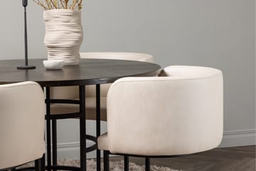 Copenhagen Spisebordssæt 115 cm rundt med 4 Simrishman stole - Beige - Møbler - Borde - Spisebordssæt