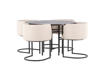 Copenhagen Spisebordssæt 115 cm rundt med 4 Simrishman stole - Beige - Møbler - Borde - Spisebordssæt