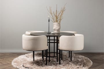 Copenhagen Spisebordssæt 115 cm rundt med 4 Simrishman stole - Beige - Møbler - Borde - Spisebordssæt