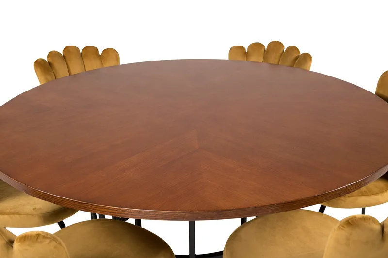 Copenhagen Spisebordssæt 140 cm Rund med 6 Limhamn Stole - Svart - Møbler - Borde - Spisebordssæt