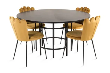 Copenhagen Spisebordssæt med 4 Limhamn Spisebordsstole Gul - Furniture Fashion - Møbler - Borde - Spisebordssæt
