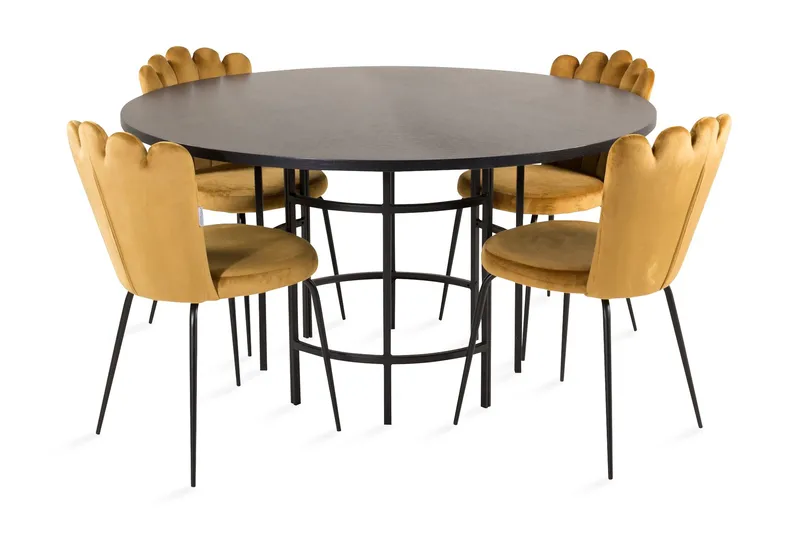 Copenhagen Spisebordssæt med 4 Limhamn Spisebordstole Gul, Furniture Fashion