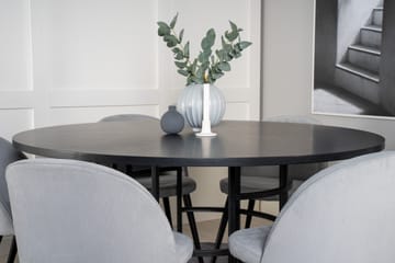 Copenhagen spisesæt 140 cm, rundt, med 6 Velvet-stole - Møbler - Borde - Spisebordssæt