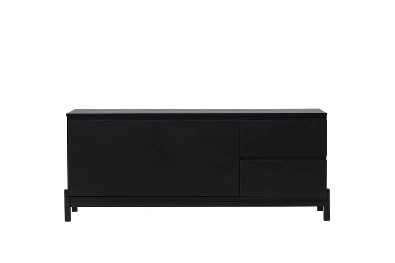 Corpus Fritstående Tv-bord 138 cm med Opbevaring i Malet Træ, Sort