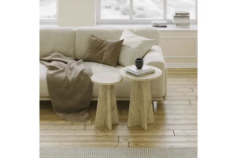 Corren Sofabord 40 cm - Travertin - Møbler - Borde - Sofabord