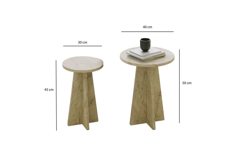 Corren Sofabord 40 cm - Travertin - Møbler - Borde - Sofabord