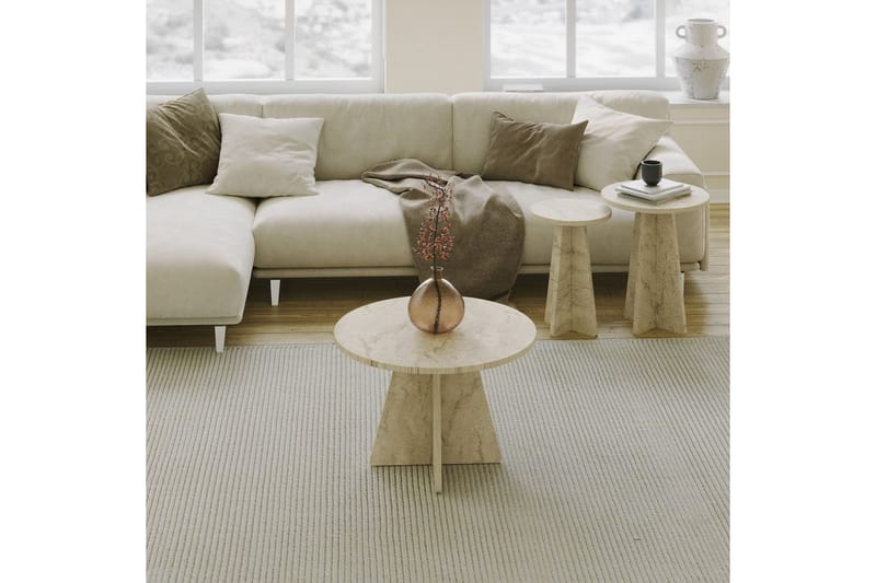 Corren Sofabord 60 cm - Travertin - Møbler - Borde - Sofabord