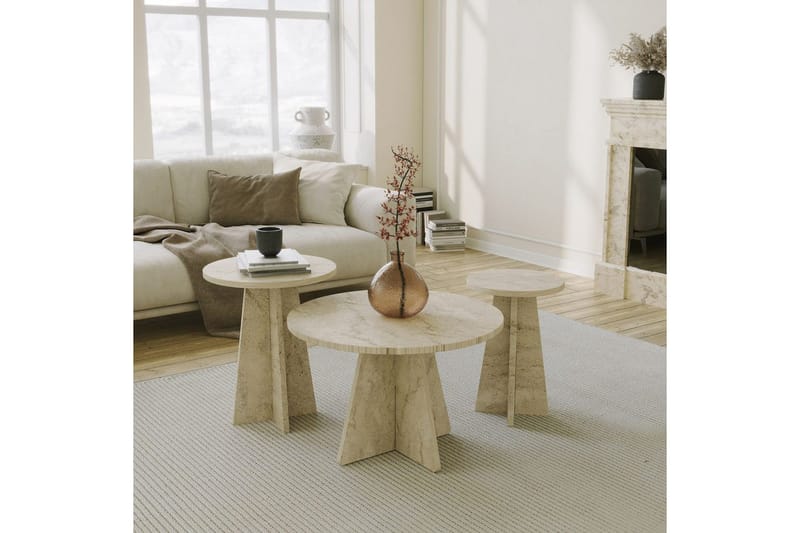 Corren Sofabord 60 cm - Travertin - Møbler - Borde - Sofabord