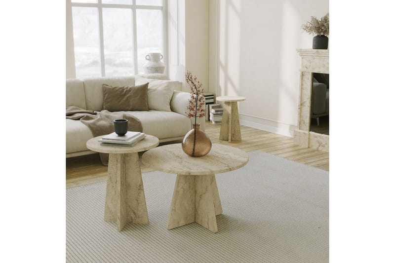 Corren Sofabord 60 cm - Travertin - Møbler - Borde - Sofabord