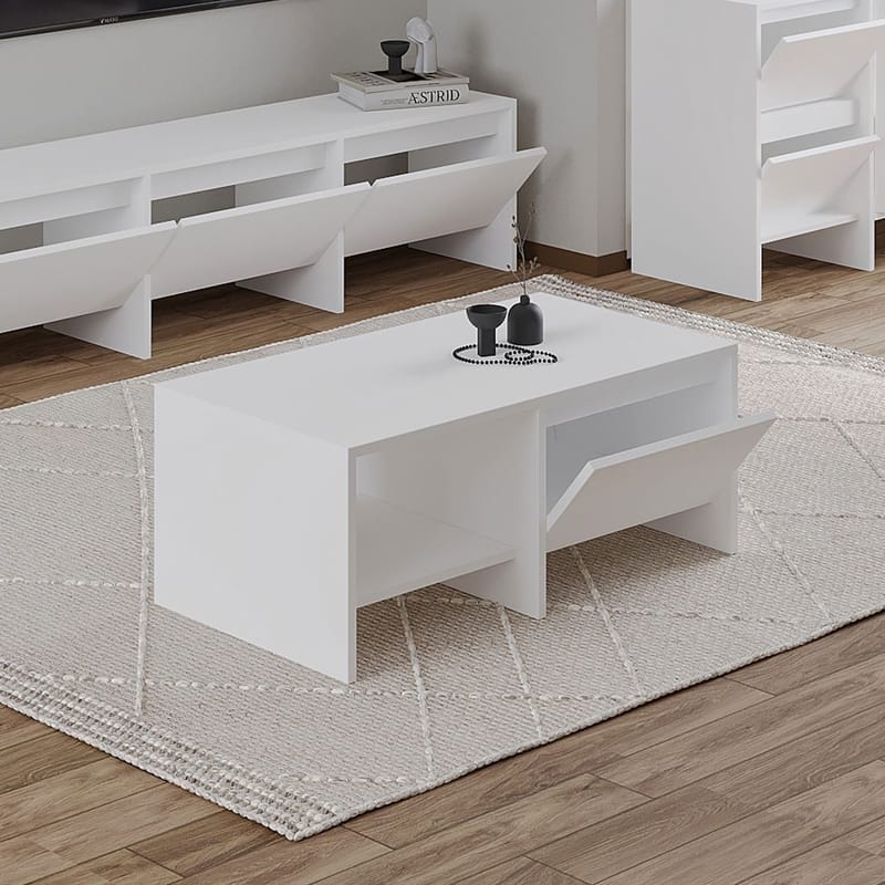 Crala Sofabord 90x35x45 cm - Hvid - Møbler - Borde - Sofabord